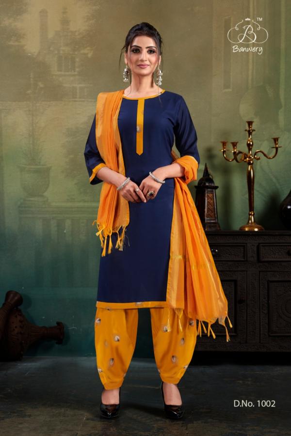 Banwery Soni Kudi-Rayon-Kurti-With-Bottom-And-Dupatta